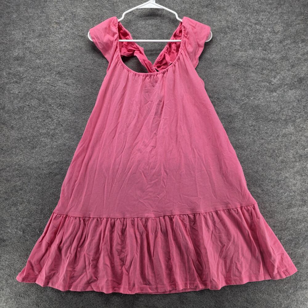 GAP Dress Womens L Pink Sundress Trapeze & Swing Short Scoop Neck Ruffle